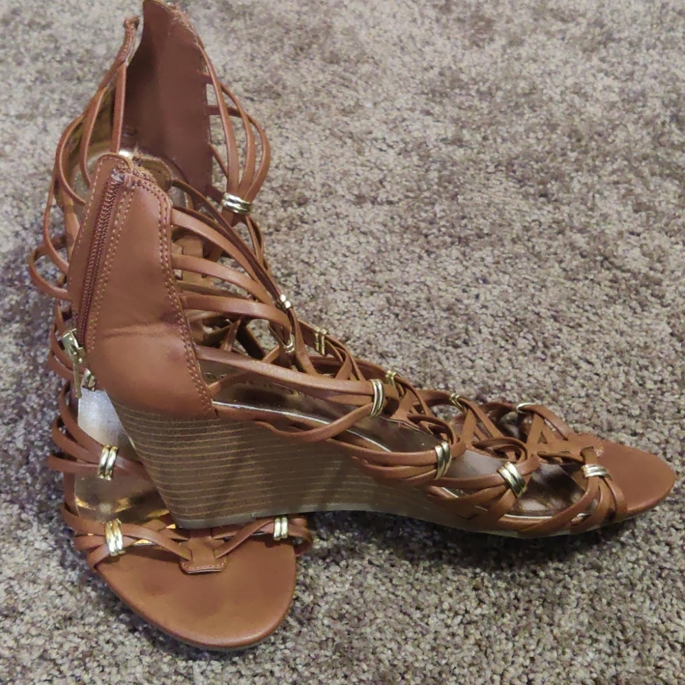 Tan Gladiator Wedges